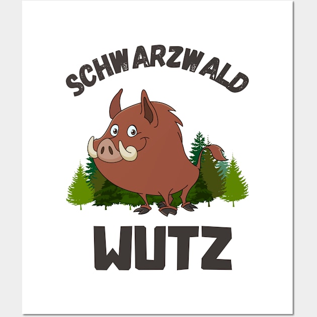 Schwarzwald Lustiges Wildschwein Schwäbisch Wutz Wall Art by Foxxy Merch